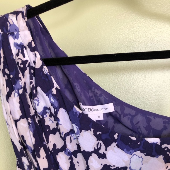 BCBGeneration Blue & White One-Shoulder Dress - Picture 3 of 3